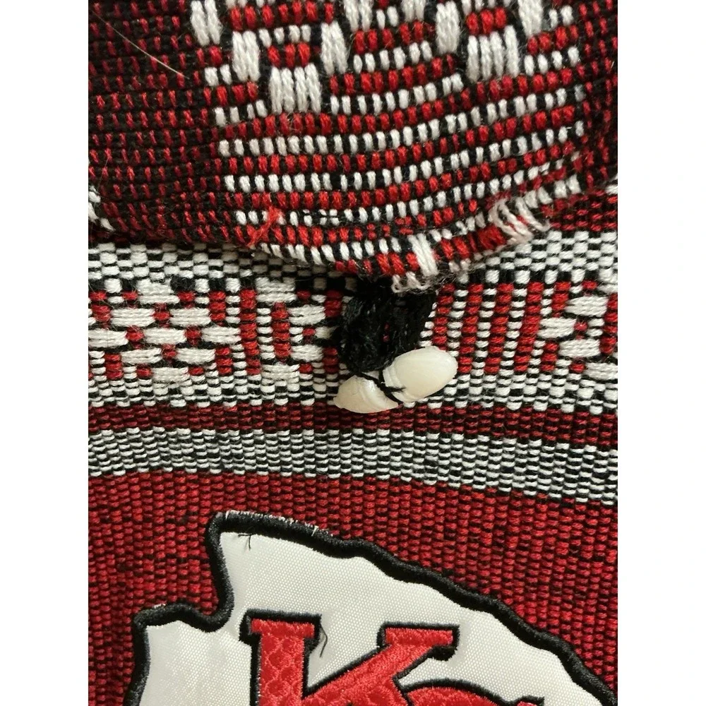 Kansas City Chiefs Woven Drawstring Backpack Red Black White Stripes Logo-Mexico